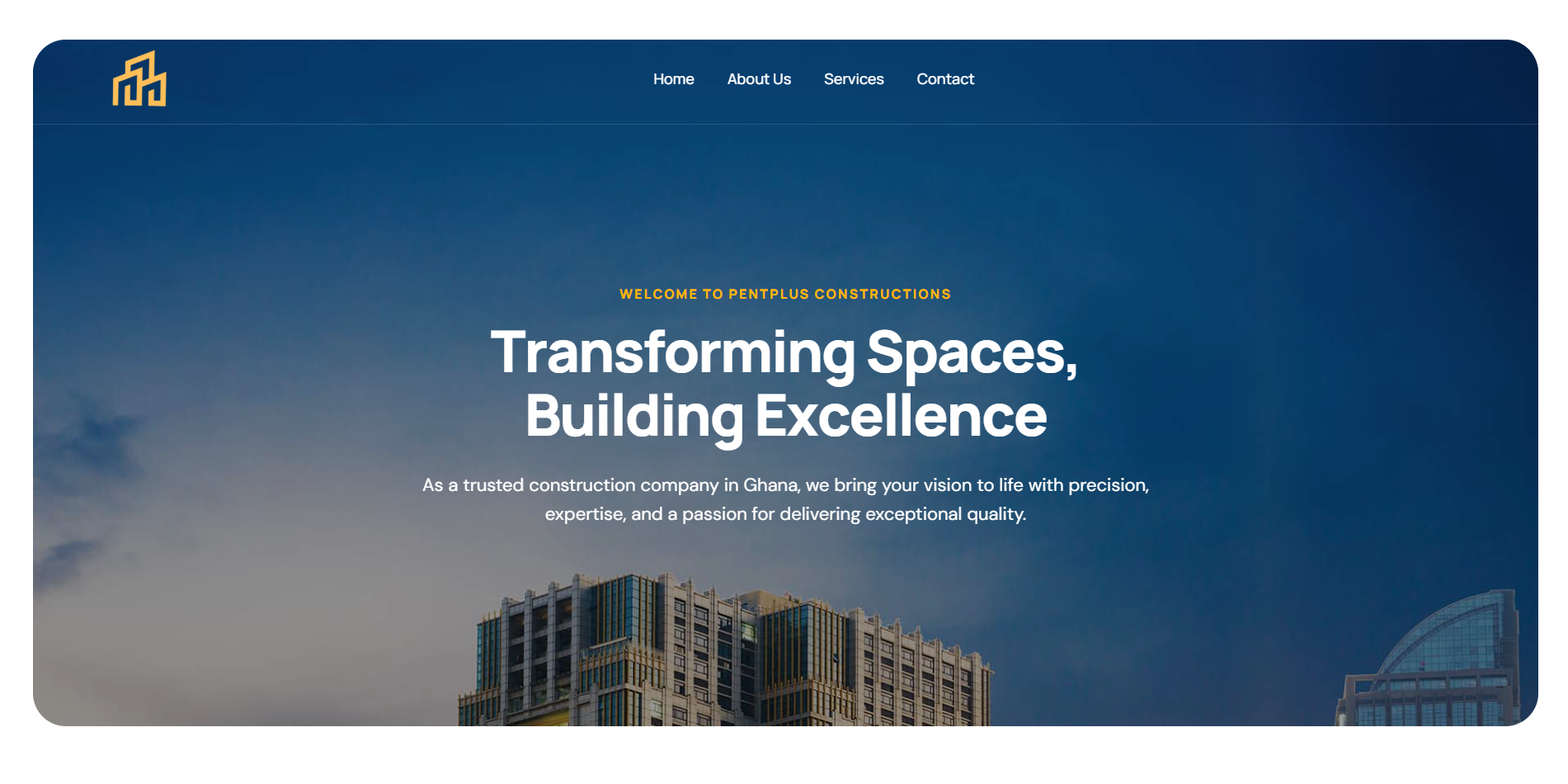 PentPlus Constructions — Construction Company Website